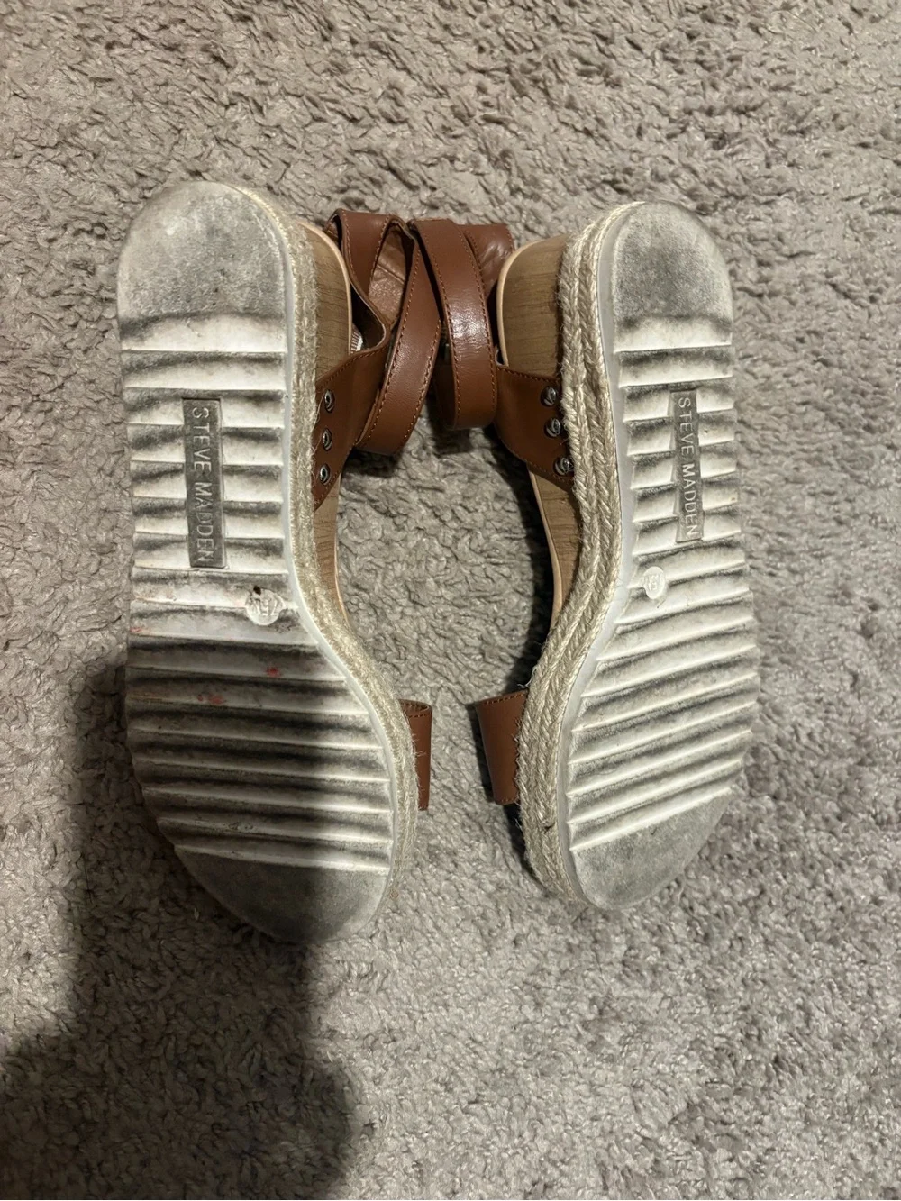 Steve Madden Tan/Brown Espadrille Ankle-Strap Sandals